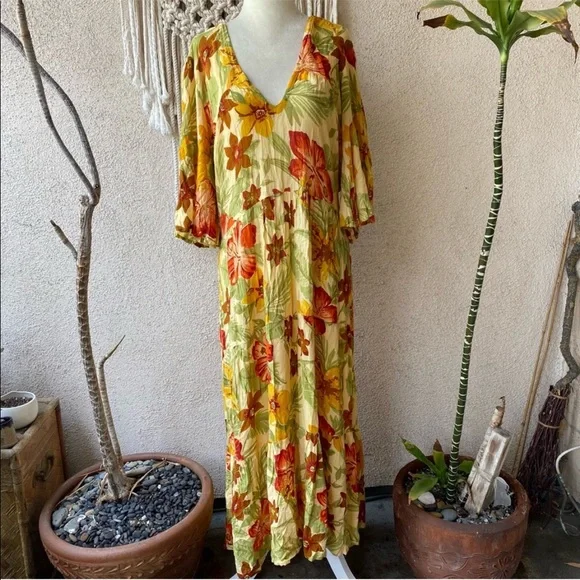 Faithful The Brad Hawaiian Print Rios Dress 8 L - Picture 4 of 4